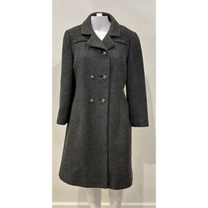 Bromleigh Vintage Wool Double Breasted Tweed Winter Coat Women's Small USA made